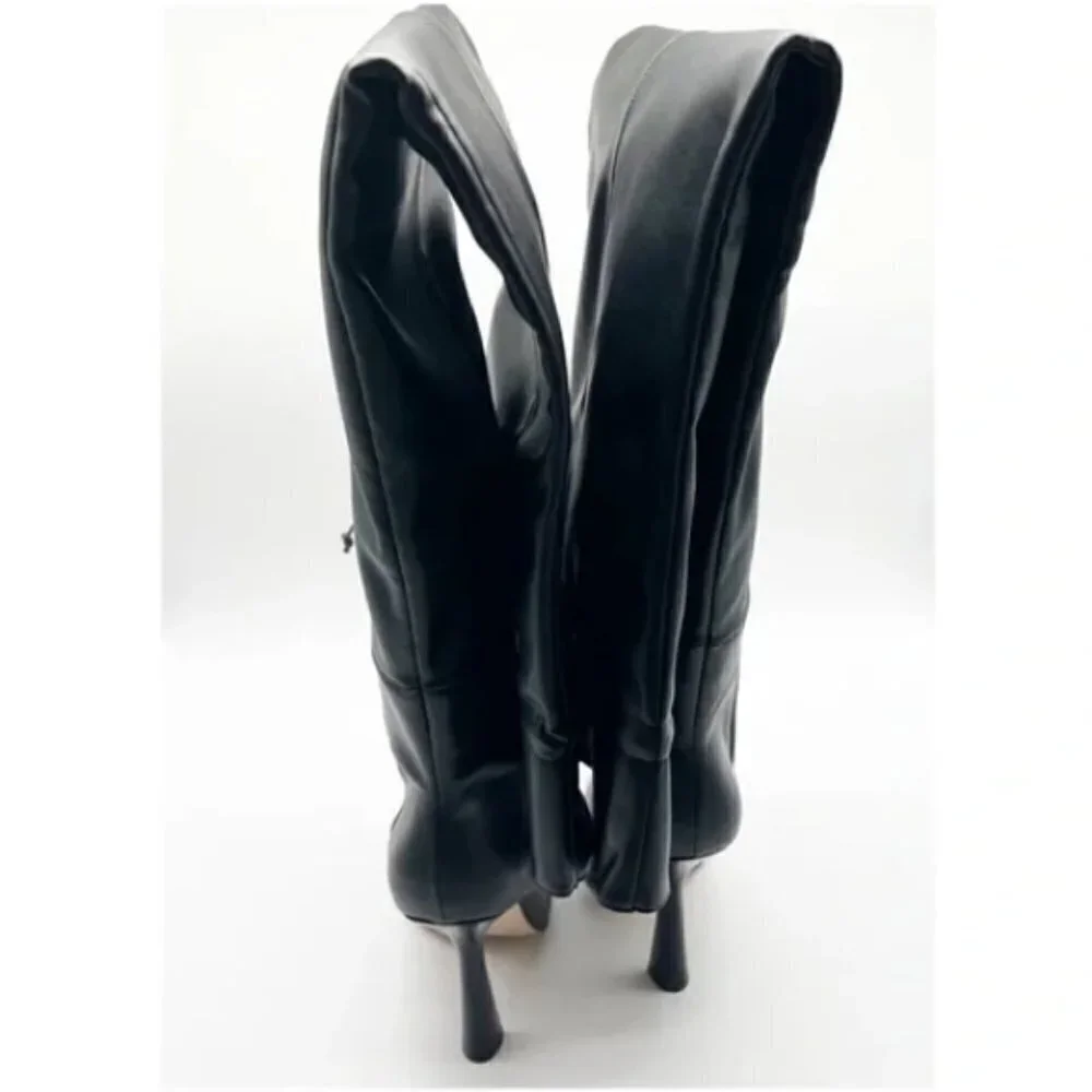 Good American Carla Over the Knee Boot NIB NEW Black